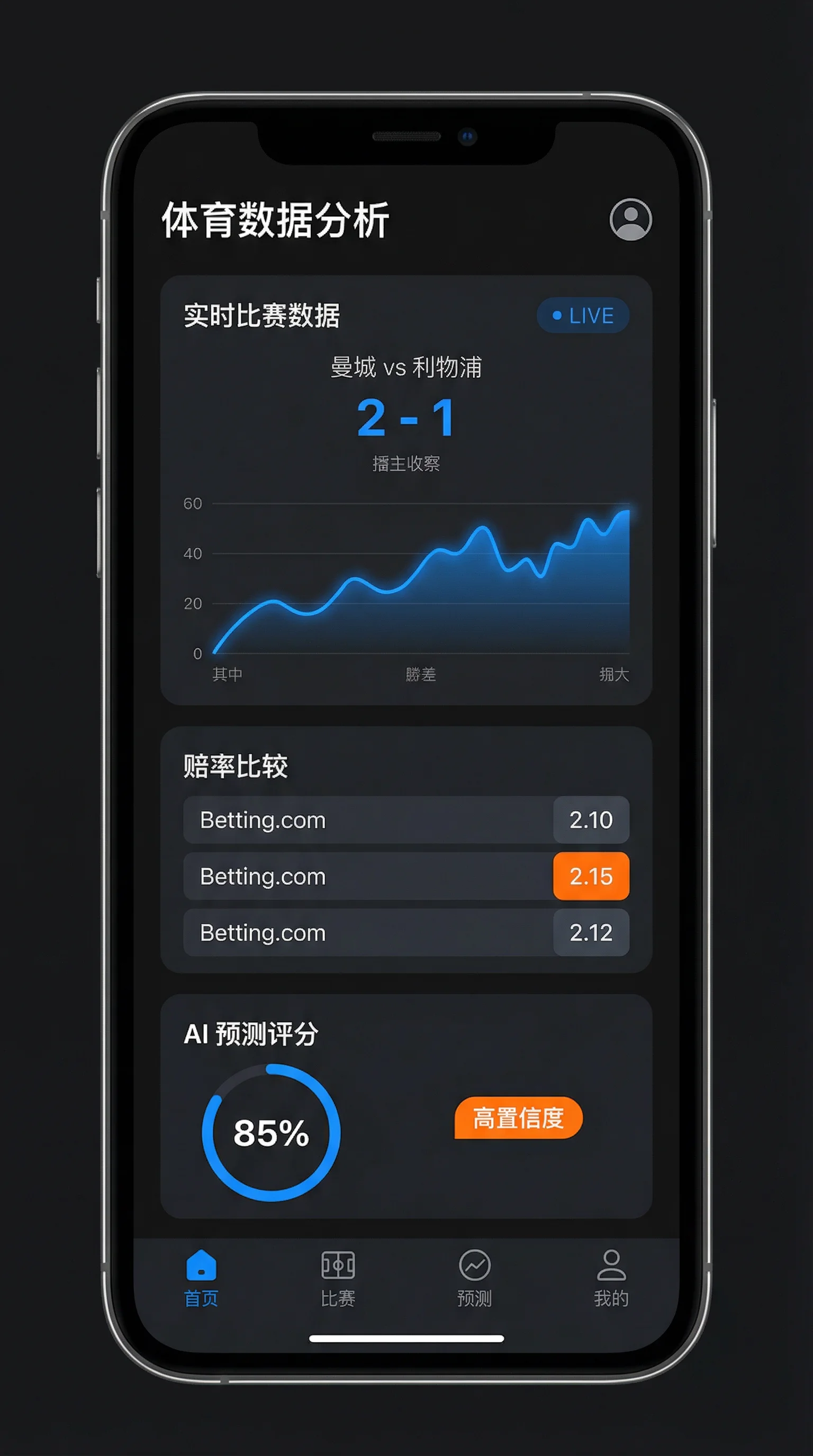 竞彩网APP主界面截图 - 体育平台 移动端数据分析